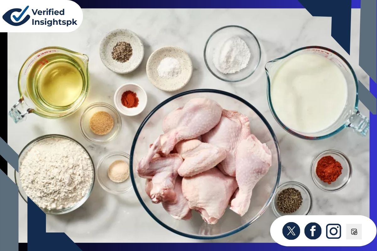 Ingredients for the Fried Chicken Recipe