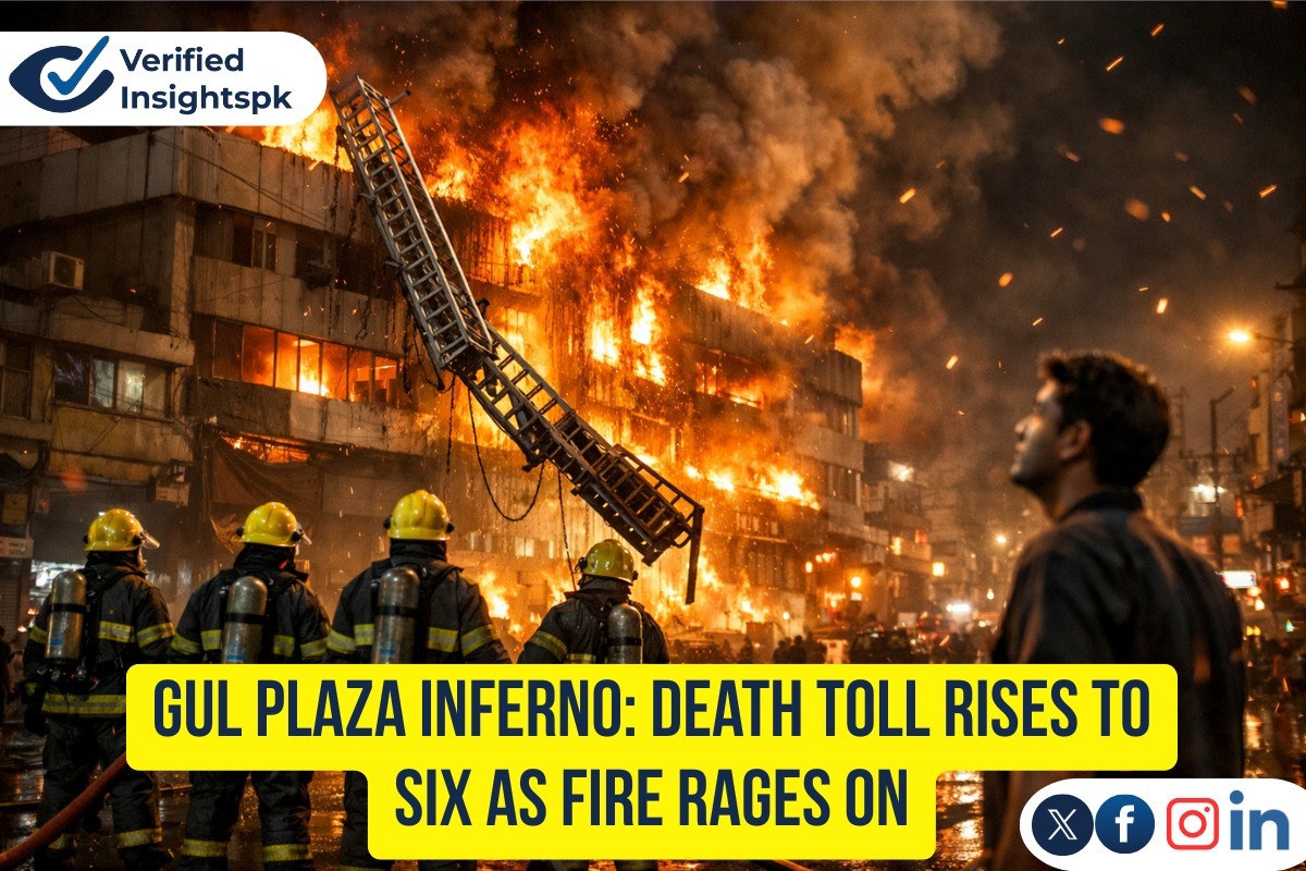Gul Plaza Fire in Karachi: Death Toll Rises to Six as Building Parts Collapse