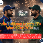 Ishan Kishan celebrating his match-winning 77 runs against Pakistan in T20 World Cup 2026