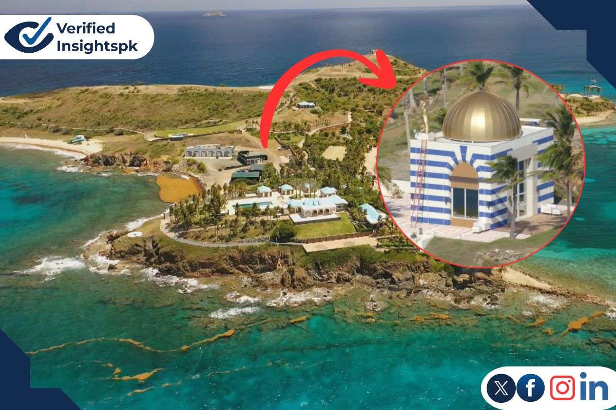 Jeffrey Epstein's private Caribbean island has a building that resembles a temple