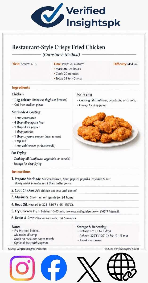 Restaurant-Style Crispy Fried Chicken Recipe (Extra Crunch)